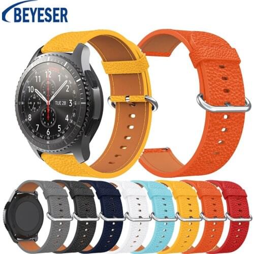 22mm Genuine Leather strap for Samsung Gear S3 classic (s3 frontier) classic buckle watch band bracelet