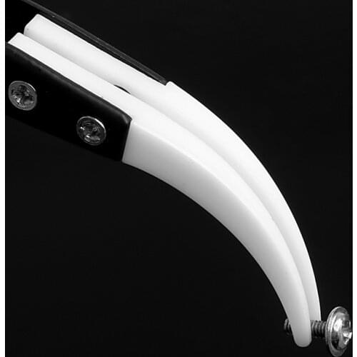 Stainless Steel Handle Ceramic Heat Resistant Tip Curved Tips Tweezers Silver Tweezer Antimagnetic S08 Wholesale&DropShip