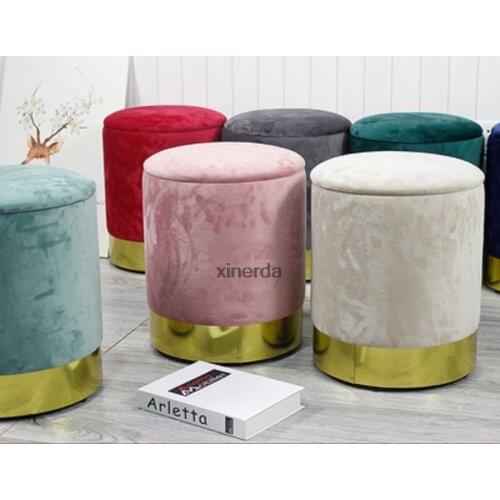 Modern Round Sofa Makeup Stool Creative Fashion Tea Table Storage Stool Household Low Change Shoe Stool Foot Stool