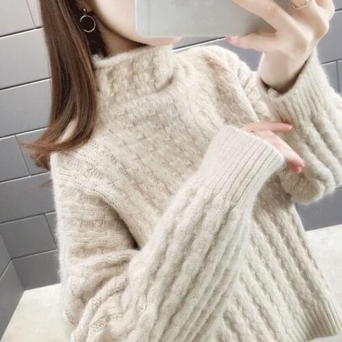 Woman Sweaters Autumn Winter Turtleneck Pullover Womens Knitwear Top Thick Femme Chandails Pull Hiver