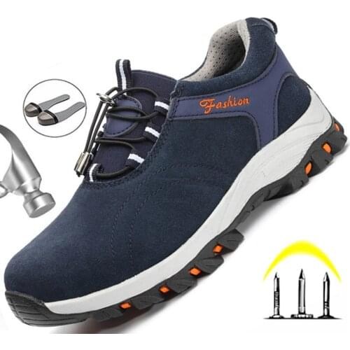 Protective Construction Shoes For Men Work Boots Anti-piercing Safety Shoes With Steel Toe Cap Anti-smash Safety Boots For Men