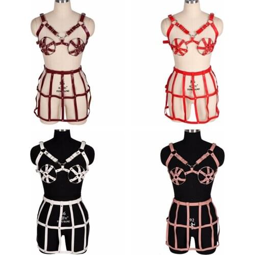 Elasticity Body Harness Sexy Harajuku Tight Leg Harness Bondage Adjust Punk Suspender Strap Belts Women PU Leather Garter Belt