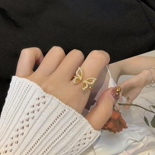 CANZE Trendy Design Adjustable Ring Elegant Women Personalized Design Alloy Pearl Index Finger Ring Jewelry