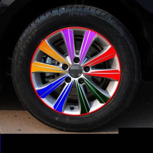 16 Inch Red Blue Green Laser Silver Purple Gold Carbin Fibre Decorative Wheels/ Rims Stickers For Volkswagen Passat BA093