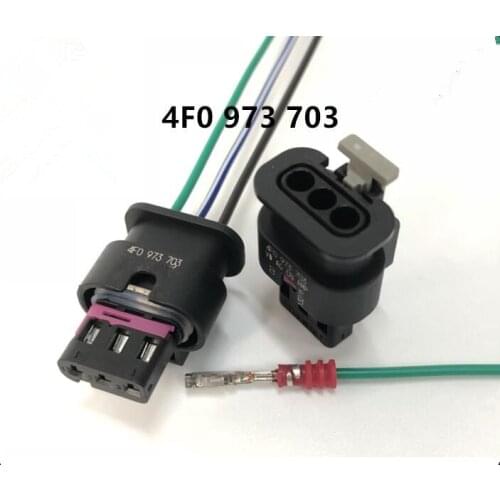 3 Pin 3 Way Connector 117186441 = 4F0973703 + 25cm LED Cable 000979034E For PDC VW AUDI BMW