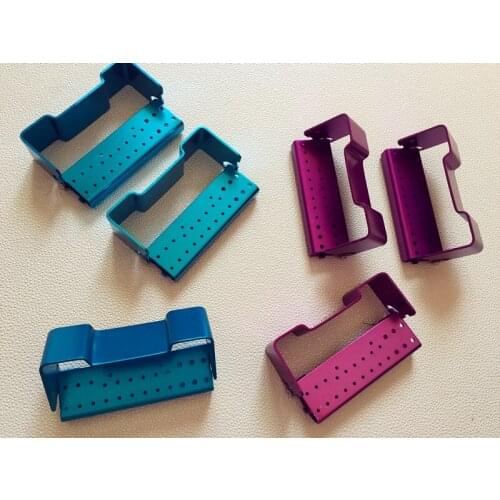 5pcs Dental Opening bur Block Autoclavable Disinfection Box B034 Purple and blue for sale