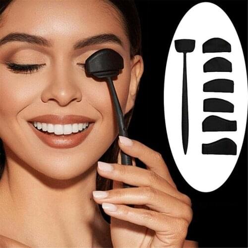 6 In 1 Silicone Eye Shadow Template, Wrinkle Line Kit, Silicone Eye Shadow Stamp, Eyelid Applicator, Lazy Eye Shadow Fixator In
