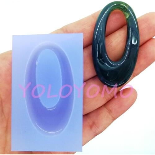 B298YL 45.9mm x 25mm Oval Earrings Silicone Mold Fashion Resin Jewelry Making Necklace Clay Fondant Cake Decoration Chocolate