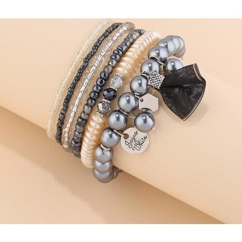 6 Styles Women Bohemian Jewelry Multilayer Charm Bead Bracelet & Bangle Ethnic Wrap Boho Bracelet Set Pulseras Female Beach Gift