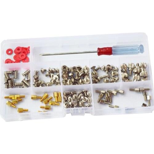 Hard Disk DIY Motherboard PC Personal Computer Assemble Case Fan Hand Screw Bolt Standoff Washer Set Assortment Kit Box 180pcs