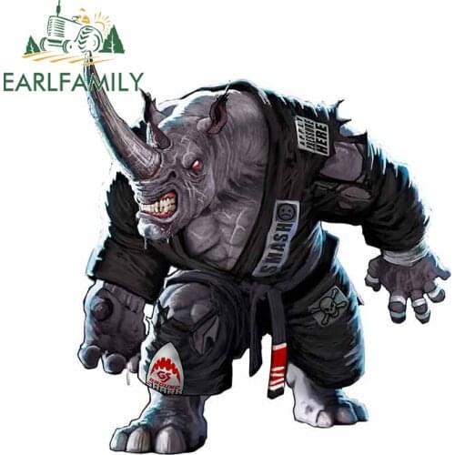 EARLFAMILY 13cm x 11.7cm for Top Jiu-Jitsu Rhino Car Stickers Vinyl Motorcycle Helmet Waterproof Scratch-proof Window Decal