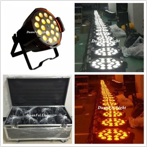 Flycase) 8lot/pcs 18x18 6in1 zomm led par dmx spot wash uplight zoomer rgbwa uv led stage par with case