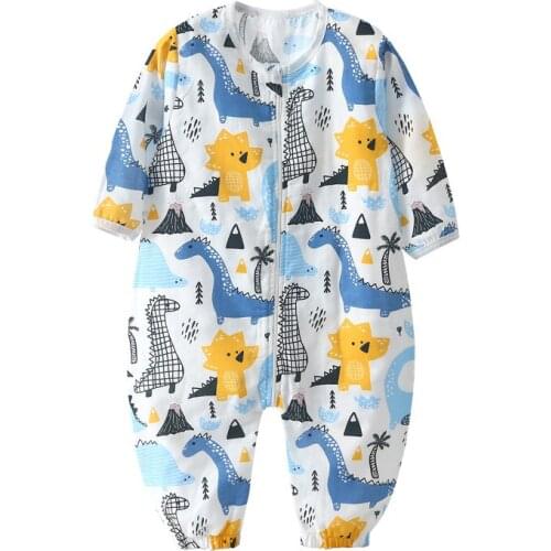 Gauze Baby Long Sleeve Blanket Sleepers Children Girls Boys Bed Jumpsuit Pajamas Toddler Summer Beathable Pijama Bebe