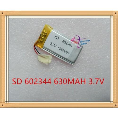 Liter energy battery 3.7V lithium polymer battery 602344 card Bluetooth speakers built-in rechargeable batteries 630mAh