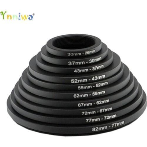 10pcs 82-77 82-72 82-67 82-62 77-72 77-67 77-52 72-67 72-62 67-62mm Metal Step down Rings Lens Adapter Filter Set