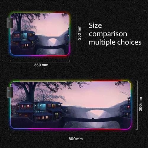 Kawaii Game Rgb Mouse Pad, Anime, House, Landscape, Computer, Large Mouse Pad, Xx L, PC Gamer, Pink, 900x400, Table Mat,carpet