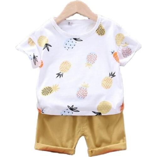 Fashion Baby Clothes For Boys Summer Children Girls Clothing Sport T-Shirt Shorts 2Pcs/set Toddler Cotton Costume Kids Tracksuit