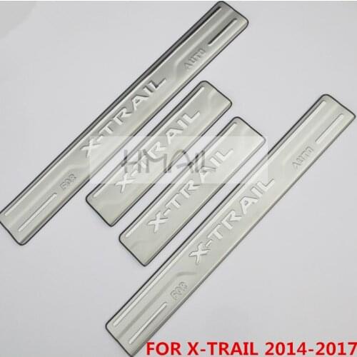 Stainless steel door sill strip for NISSAN X-TRAIL 2008-2017 exterior Threshold trim car styling welcome pedal Scuff plate film