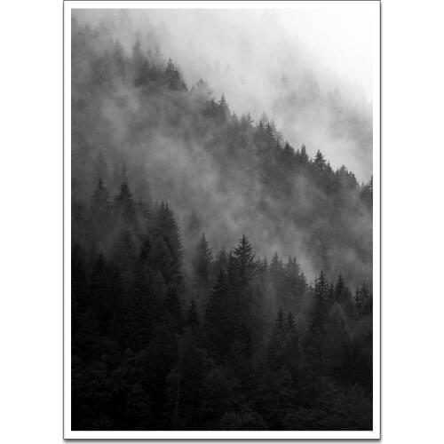 Canvas Print Misty Mountainside Poster Decorative Picture Modern Wall Art Paintings Home Decor No Frame