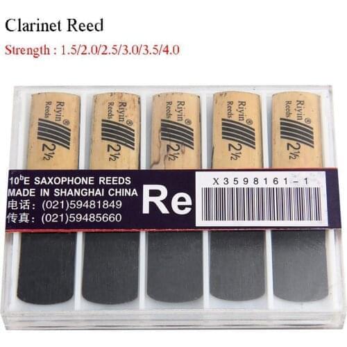 New 10pcs Clarinet Reeds Set Bb Tone Strength 1.5/2.0/2.5/3.0/3.5/4.0 Wind Instrument Reed Instrument Parts For Saxophone