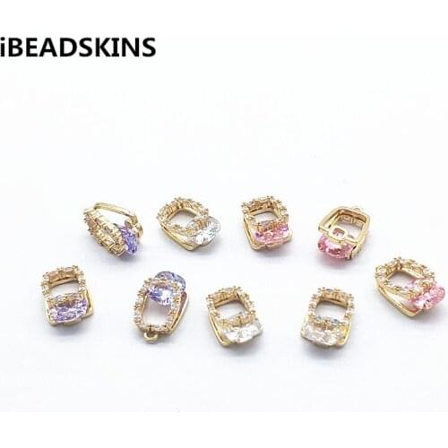 New arrival! 17x10mm 30pcs Cubic Zirconia rectangle shape Charm for Hand Made Earrings DIY parts,Jewelry Findings & Components