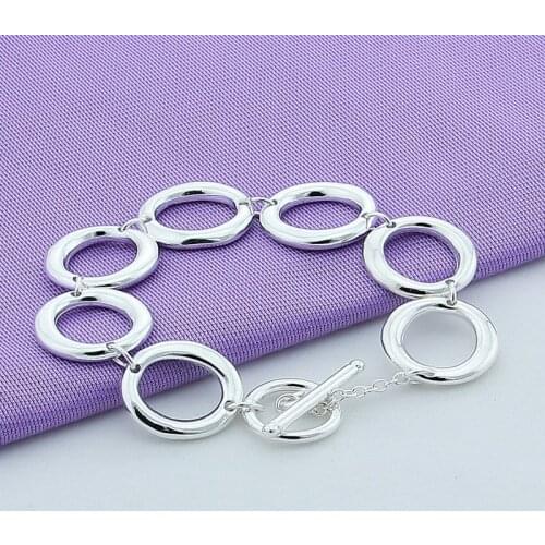 New 925 Sterling Silver Bracelet O Shape Bracelet Charm Jewelry Mens Bracelet Wedding Wedding Jewelry Gift