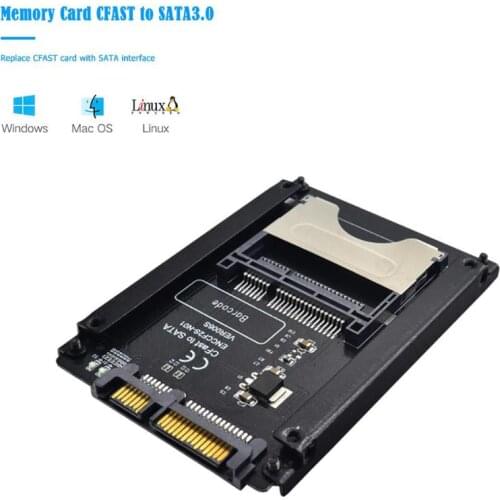 C-FAST Card Cfast to SATA 3.0 Hard Disk Adapter Card SATA 22 Pin Hard Disk SSD Case CFAST Card Reader for WinXP/7/8/10/Linux/Mac
