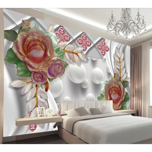 Custom wall mural for bedroom Embossed jewelry wall papers home decor 3d Background wall wallpaper living room