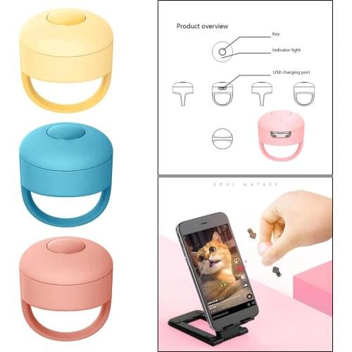 Portable Bluetooth Fingertip Video Controller Clicker for YouTube, Compact Size