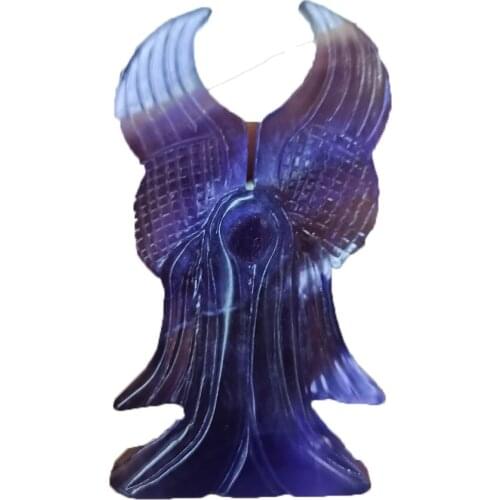 Natural Purple Fluorite Hand Carved Crystal Sculpture Animal Healing Reiki Restored Chakra Mineral Quartz Home Wedding Decoratio