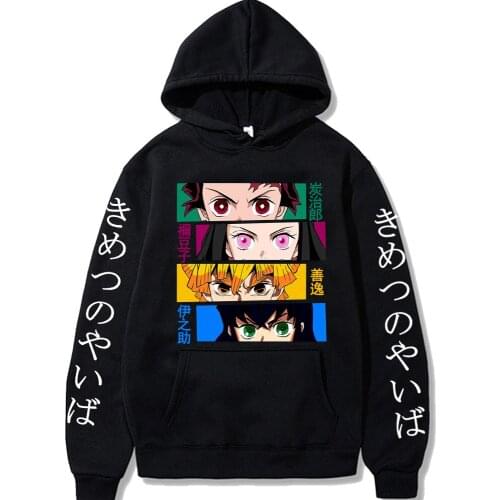 Demon Slayer Hooded Pullover Sweatshirt Anime Kamado Tanjirou Printed Hoodies Harajuku Kimetsu No Yaiba Sudadera Women Clothes