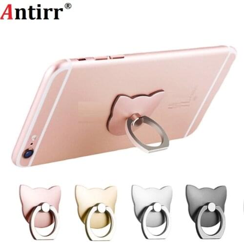 Universal 360 Degree Cat Ear Finger Ring Mobile Phone Smartphone Stand Holder Mount Support for IPhone Xiaomi All Smart Phone