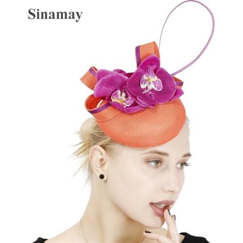 Elegant Ladies Vintage Floral Fascinator Hat Headband Cocktail Wedding Church Headpiece Fashion Fedora Feather Hair Accessories