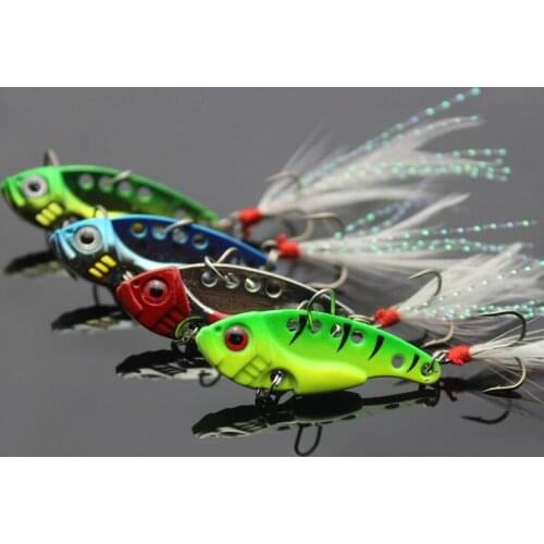 1Pcs Metal VIB Lures 4cm/7g 5.5cm/12g vivid Vibrations Spoon bait Artificial 3D Eyes Bass Hard Bait Cicada lure fishing tackle