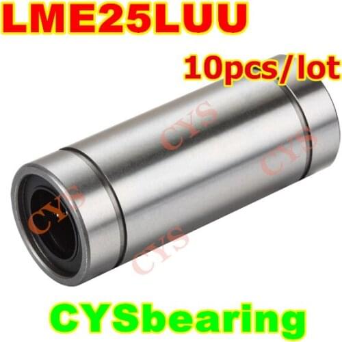 10pcs/lot 25mm shaft 25mm*40mm*112mm 25x40x112mm LME25LUU long type linear motion ball bearing bush bushing for CNC DIY