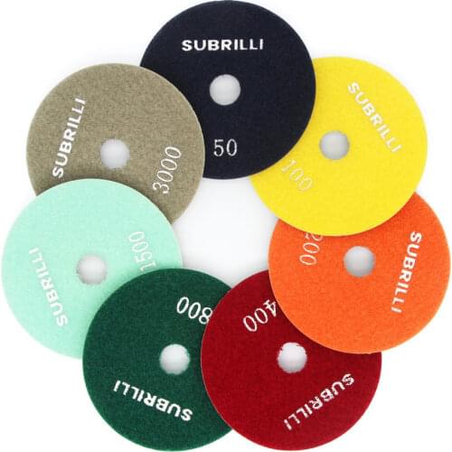 7Pcs/Set 3 Inch Diamond Polishing Pads Granite Stone Polishing Buffing Abrasive Wheel Angle Grinder Tools Grit50-3000