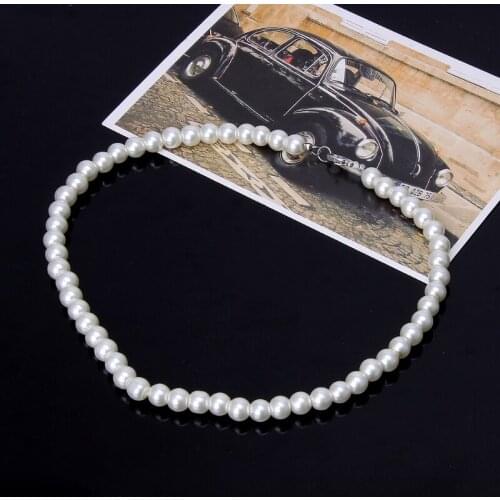 Elegant Ivory White Glass Imitation Freshwater Pearl Necklaces For Women Jewerly