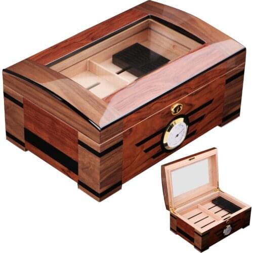 Quality Cedar Wood Cigar Humidor 350x238x160mm Large Capacity 100 Cigarettes Multi-layer Portable Cabinet Piano Paint Cigar Box