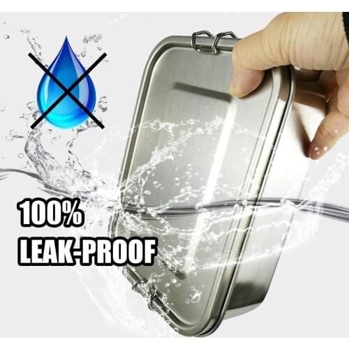 Bento Box, Realman Stainless Steel Leakproof Bento Lunch Box, 40 Oz Leak-proof Design with Lockable Clips, Metal Food Container