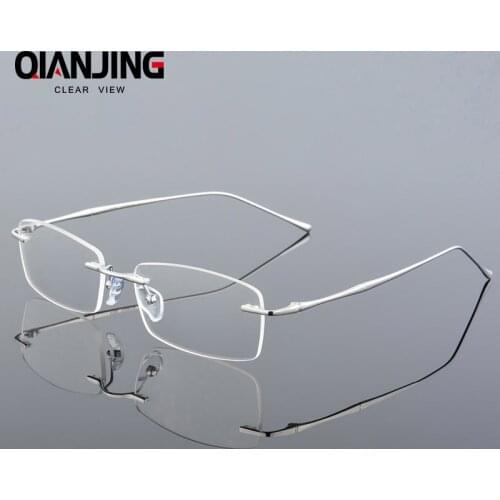 Fashion Eyewear Unisex Glasses Frame Concise Design Rimless Eyeglasses Men Women Name Brand Glasses Spectacles Optical Goggles