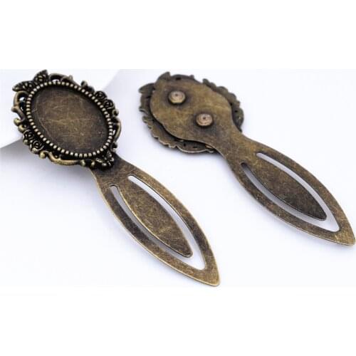 New Fashion 2pcs 18x25mm Inner Size Antique Bronze Vintage Style Handmade Bookmark Cabochon Base Cameo Setting