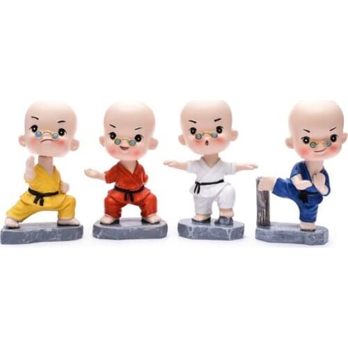 [Wholesale] 20PCS Car Ornaments Resin Little monk with glasses Auto Decoration Accessories Craft gift Shaolin Temple Monk