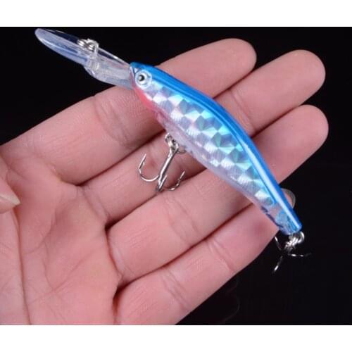 1pcs 9cm/7g Laser Minnow Fishing Lure Floating Wobblers Artificial Bait Hard Crankbaits Treble Hooks Tackle