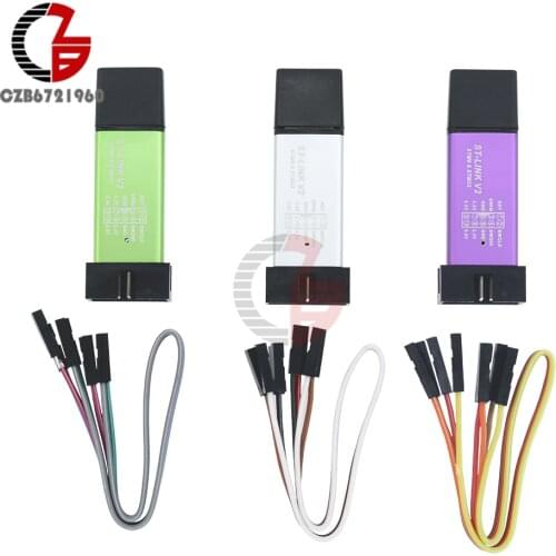 1Set ST LINK Stlink ST-Link V2 Mini STM8 STM32 Simulator Download Programmer Programming with Cover DuPont Cable
