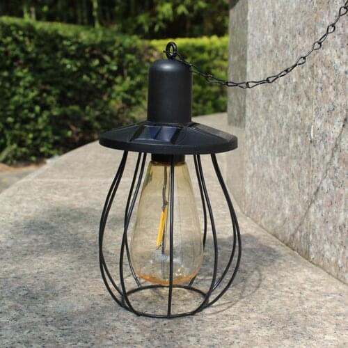 Wire Basket Metal Basket Pendant Lighting Ceiling Fitting Light Industrial Style Light Solar Lamp For Garden Yard Patio Balcony