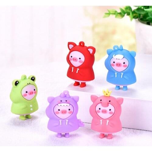 PVC Cartoon Soft DIY Keychain Pendant Rubber Raincoat Decoration Doll Craft Gift