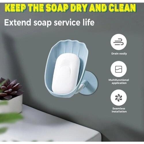 Shell Soap Dishes Holder Self Draining Decorative Plastic Soap Saver For Bathroom Kitchen @ls