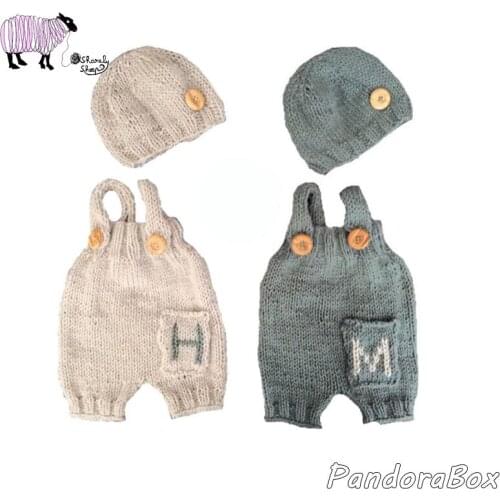 Newborn Photography Props Baby Boy Birthday Gift Photo Shoot Outfits with Hat Set foto Shooting Accessories Infant Props Romper