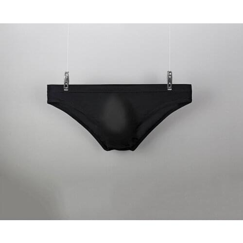 Sexy Underwear Men Seamless Briefs Shorts Man Ice Silk Low Waist Panties Solid Semi-transparent U Convex Pouch Underpants M-XXL