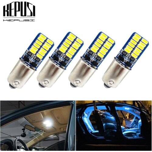 4x Canbus Ba9s T4W 64111 Led Lamp 3014 SMD 12V Car Instrument light Parking lamp Marker LED Lights Bulb White Ice Blue